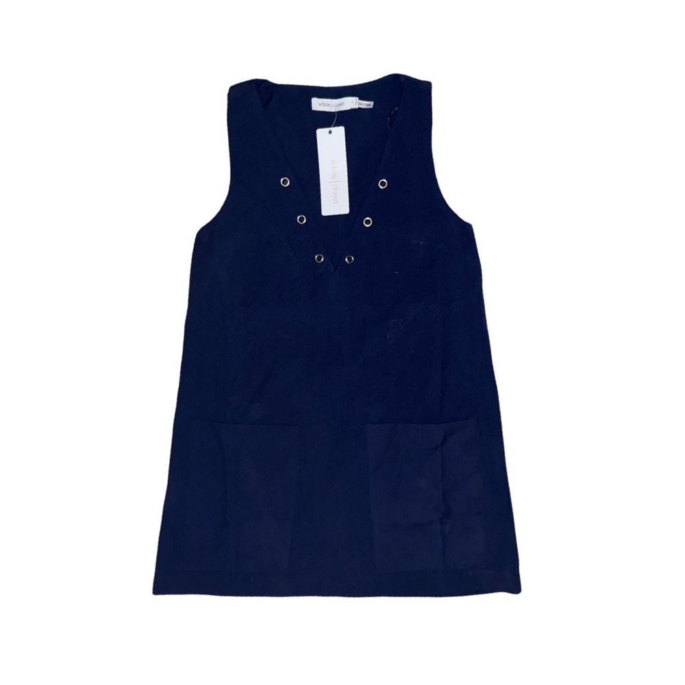 WHITE|CLOSET Navy Blue Sleeveless Top
